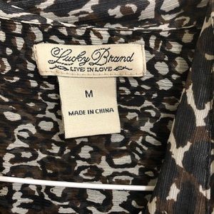 Lucky brand leopard button up blouse